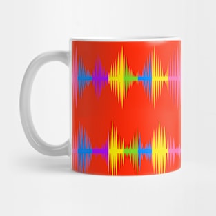 Color Equalizer Sounds Waves On Red Mug